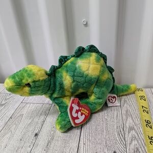 Ty spikey Plush Dinosaur Toy in Green and Yellow